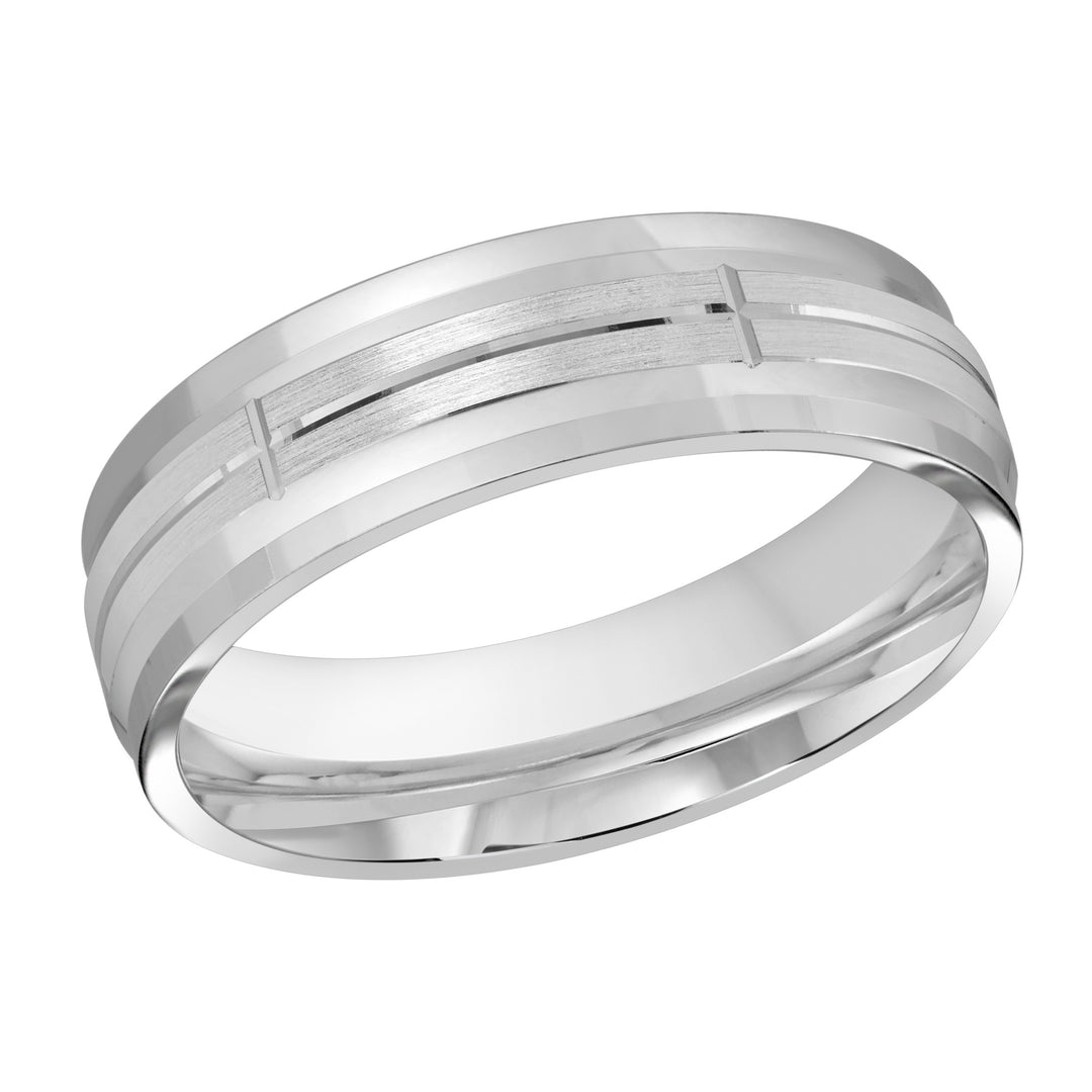 M3 693 6W 01   A White Wedding Band available in 10K  14K  8K Gold and Platinum