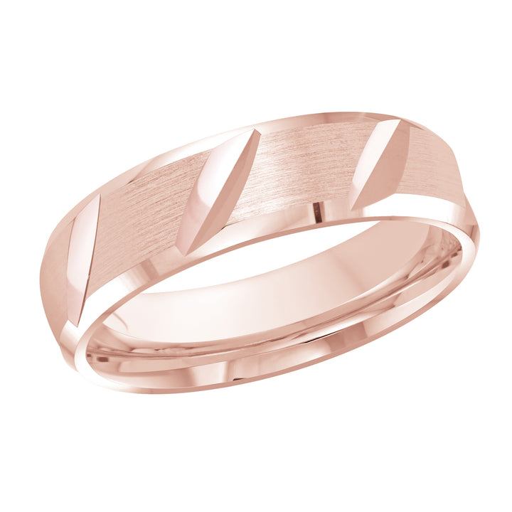 M3 646 6P 01   A Pink Wedding Band available in 10K  14K and 18K Gold