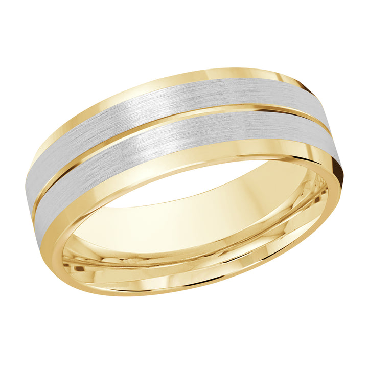 M3 697 8YW 01   A Yellow   White Wedding Band available in 10K  14K and 18K Gold