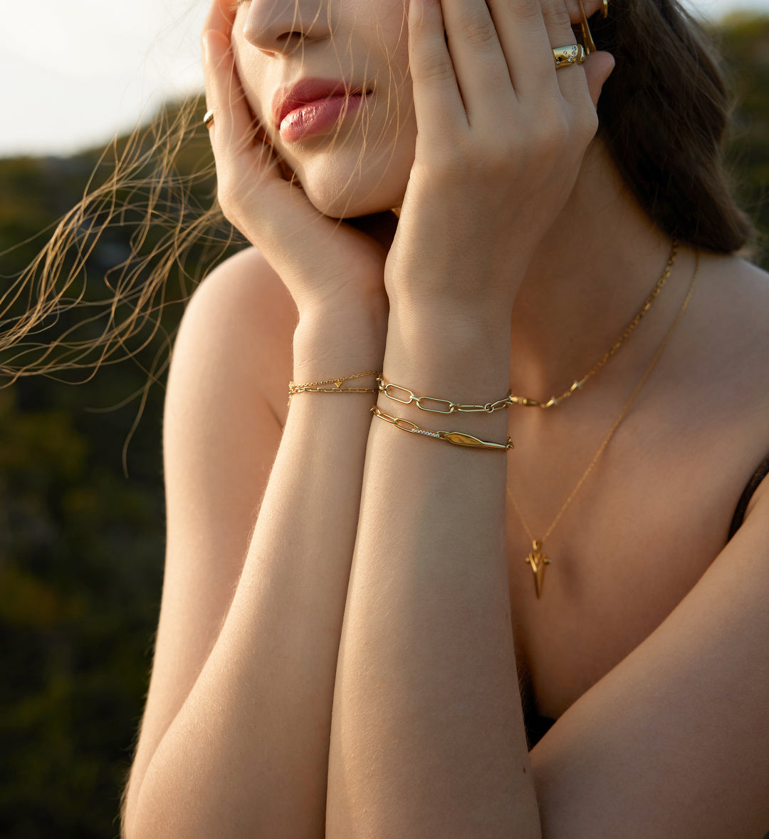 Gold Geometric Chunky Chain Bracelet