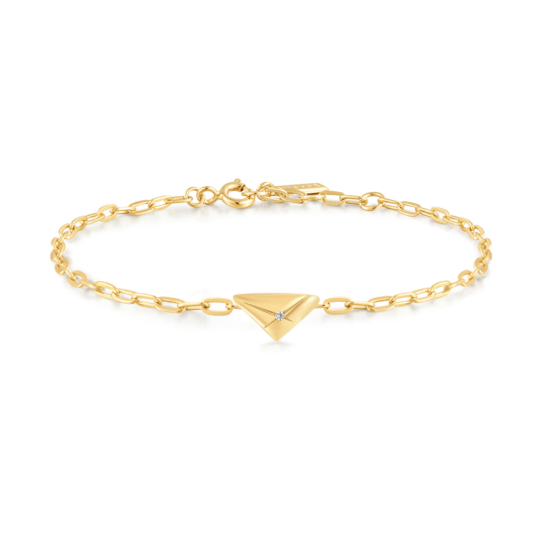 Gold Triangle Kiss Bracelet