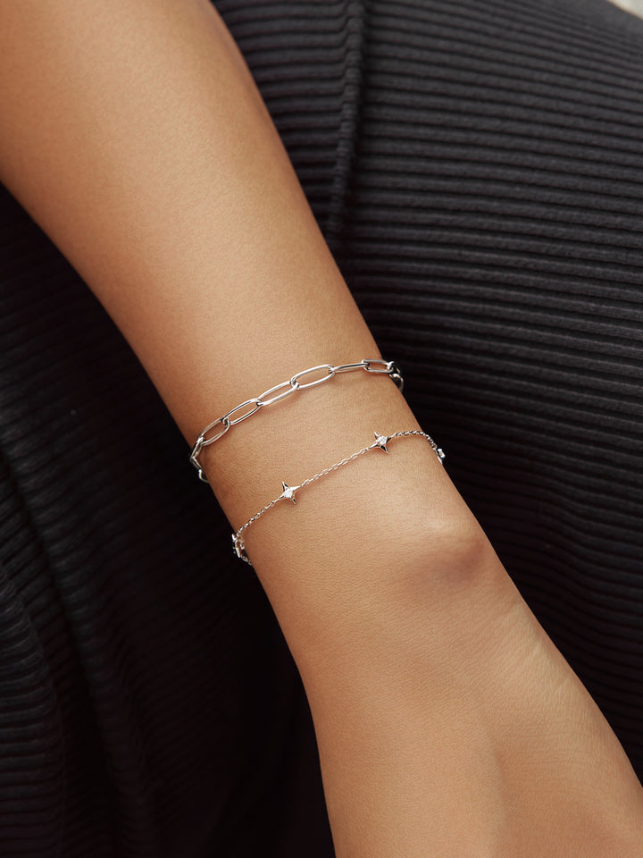 Silver Linked Chunky Bracelet