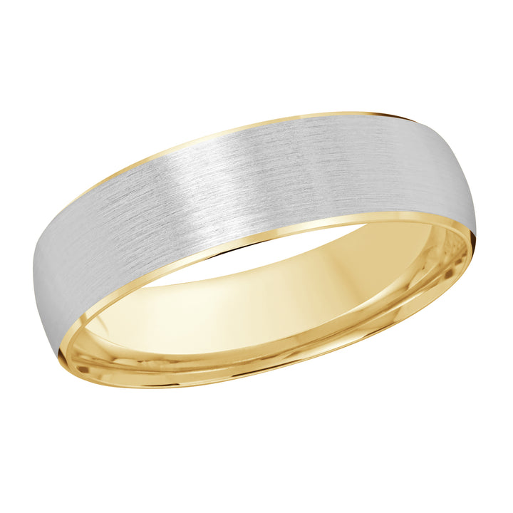 M3 249 6YW 01   A Yellow   White Wedding Band available in 10K  14K and 18K Gold