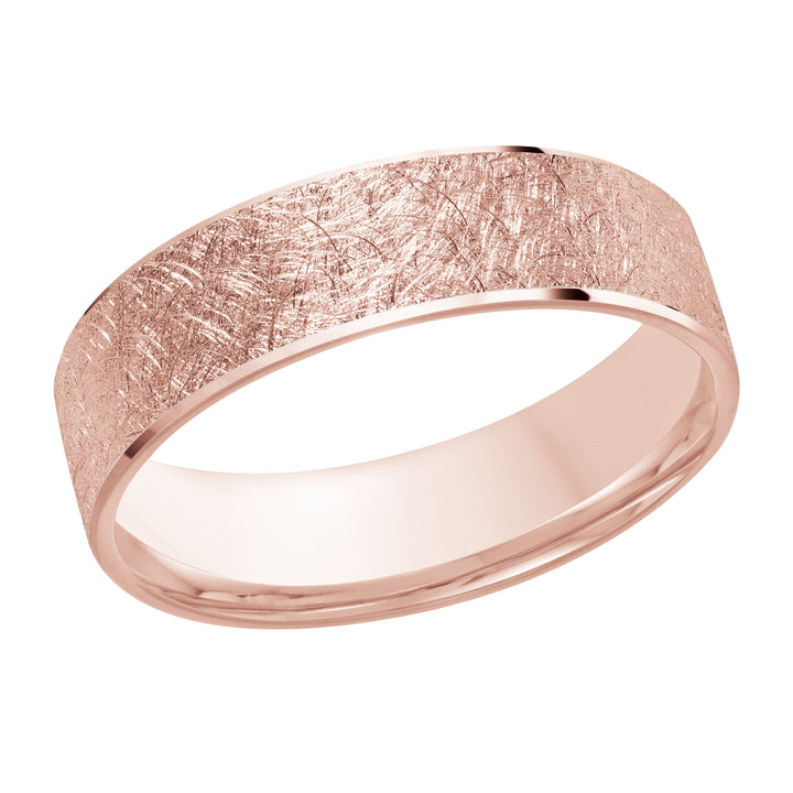 M3 974 6P 04   A Pink Wedding Band available in 10K  14K and 18K Gold