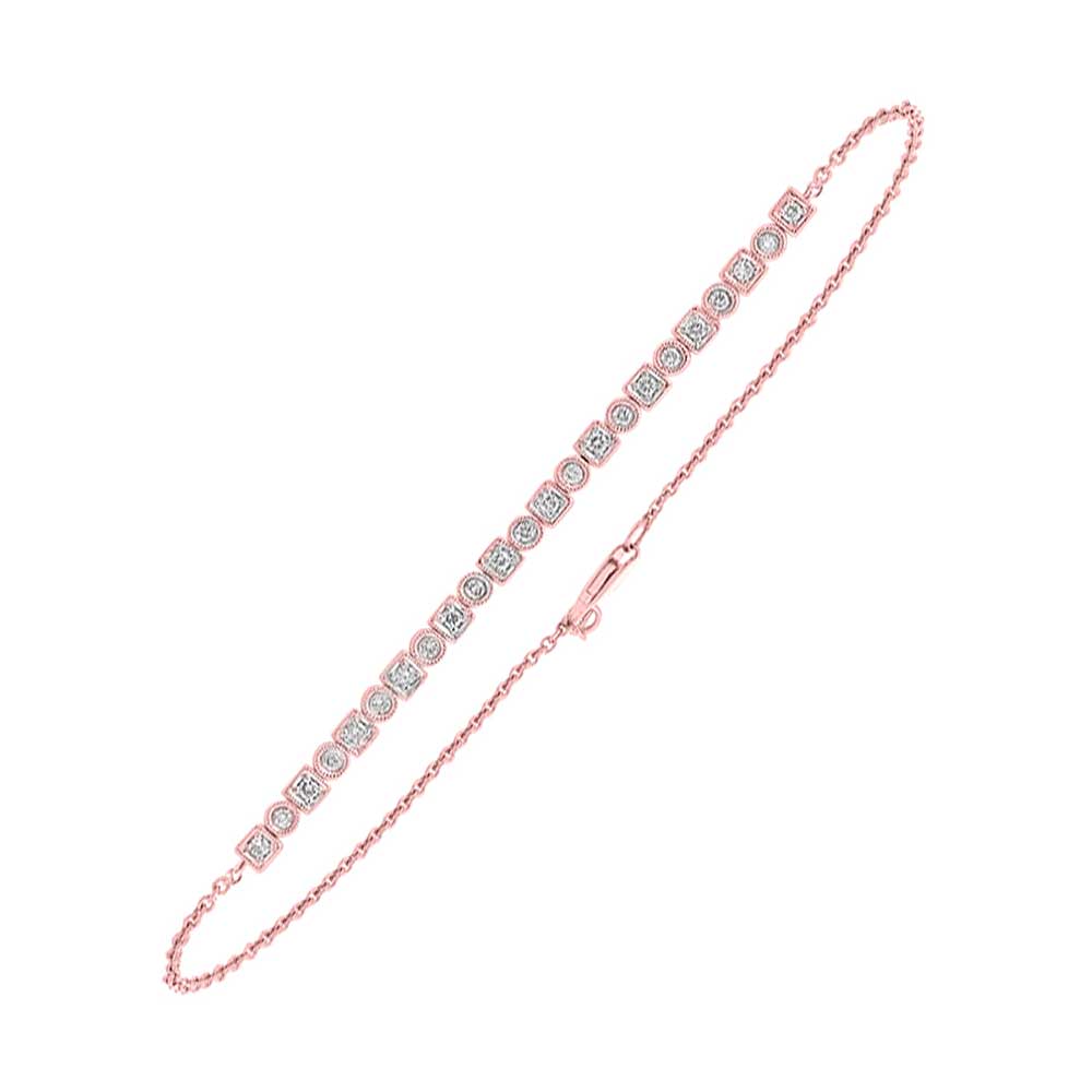 10Kt Rose Gold Diamond 1/3Ctw Bracelet