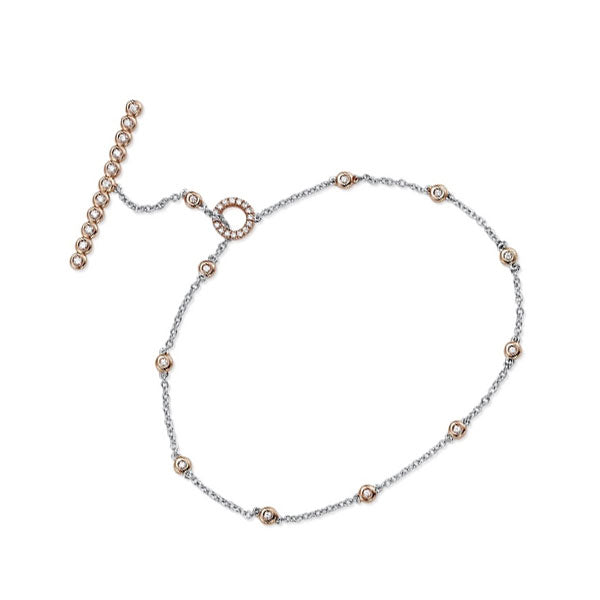 14Kt White Rose Gold Diamond 1/5Ctw Bracelet