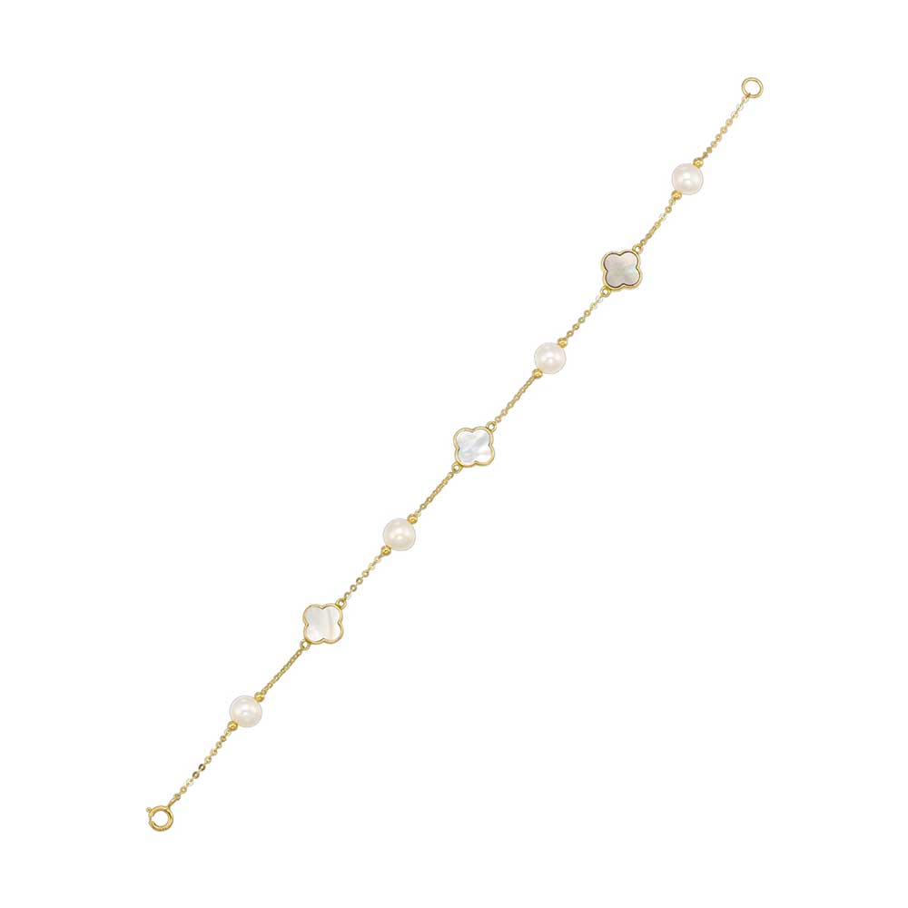 10Kt Yellow Gold Pearl 1 1/4Ctw Bracelet