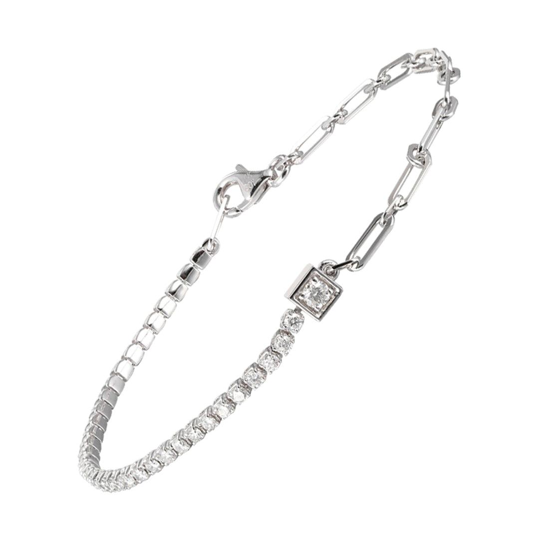 14Kt White Gold Diamond 1Ctw Bracelet