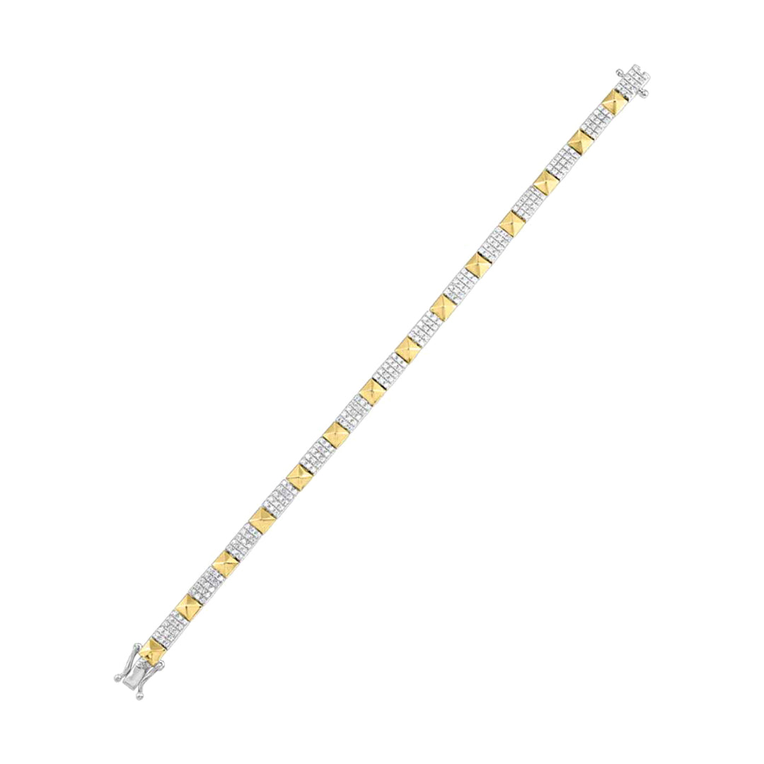 10Kt White Yellow Gold Diamond 2Ctw Bracelet