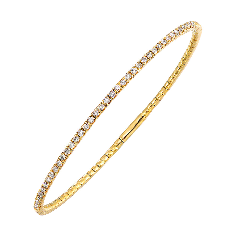 14Kt Yellow Gold Diamond 3/4Ctw Bangle