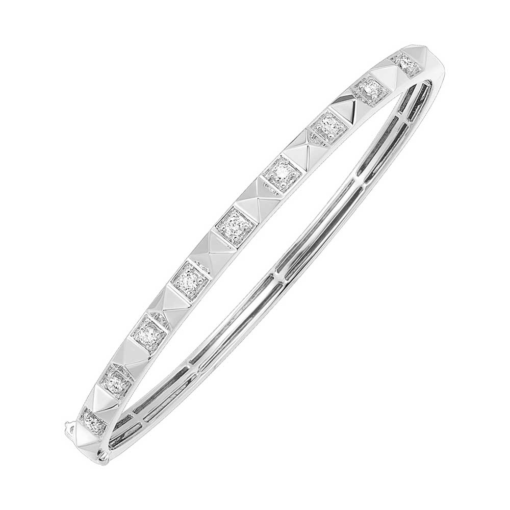 14Kt White Gold Diamond 3/8Ctw Bangle