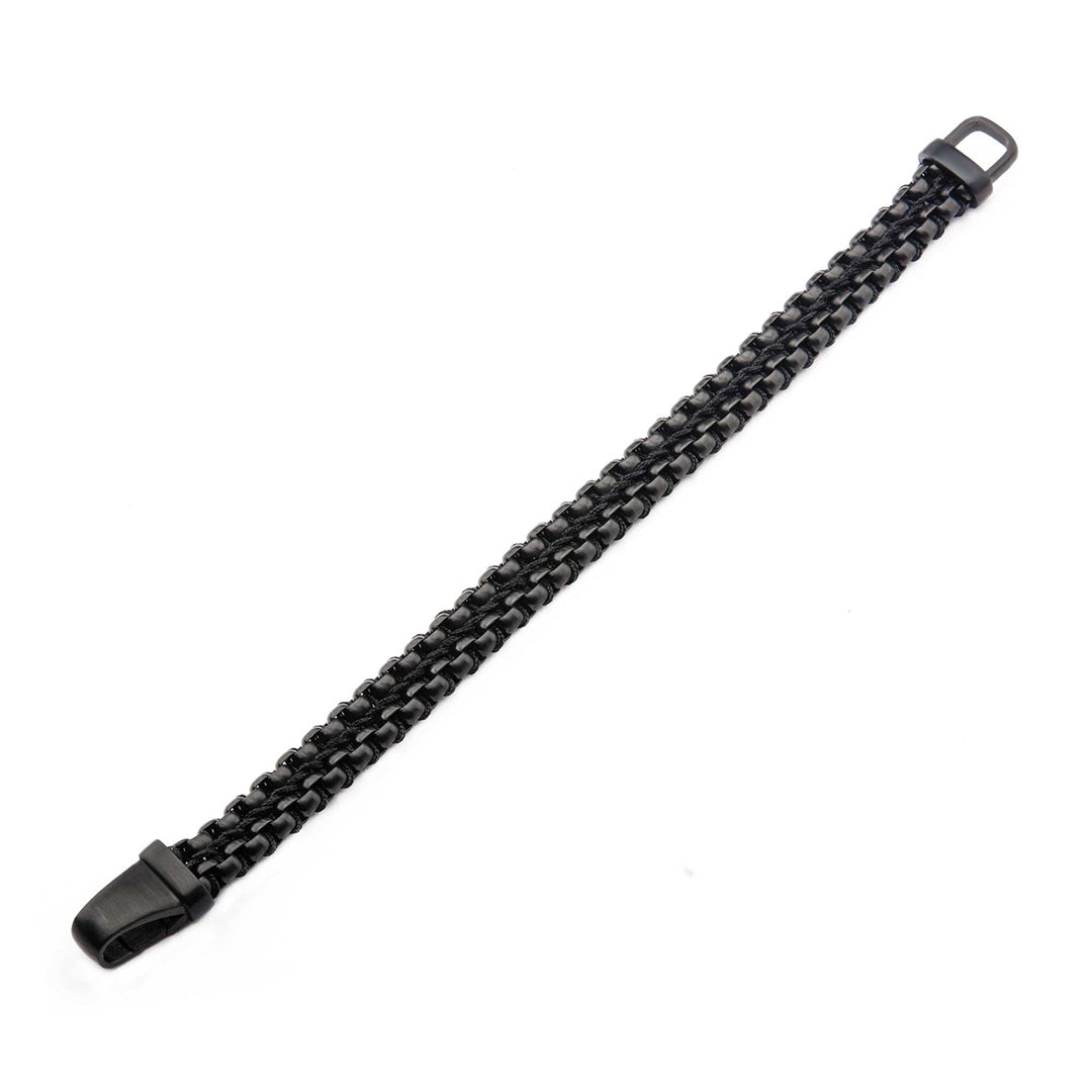 Steel & Paracord Black IP Box Chain Link Bracelet