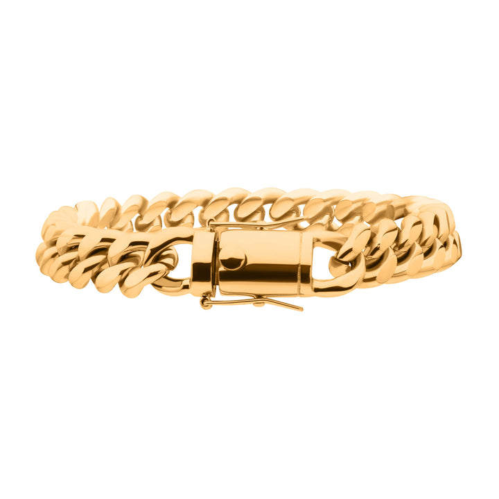 10mm 18Kt Gold IP Miami Cuban Chain Bracelet