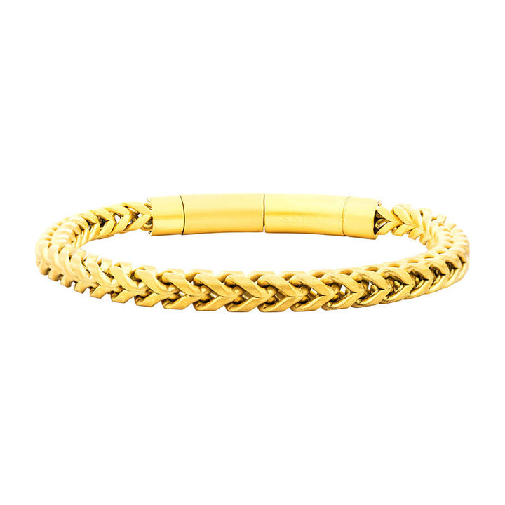 Matte Finish 18Kt Gold IP Stainless Steel Franco Chain Bracelet