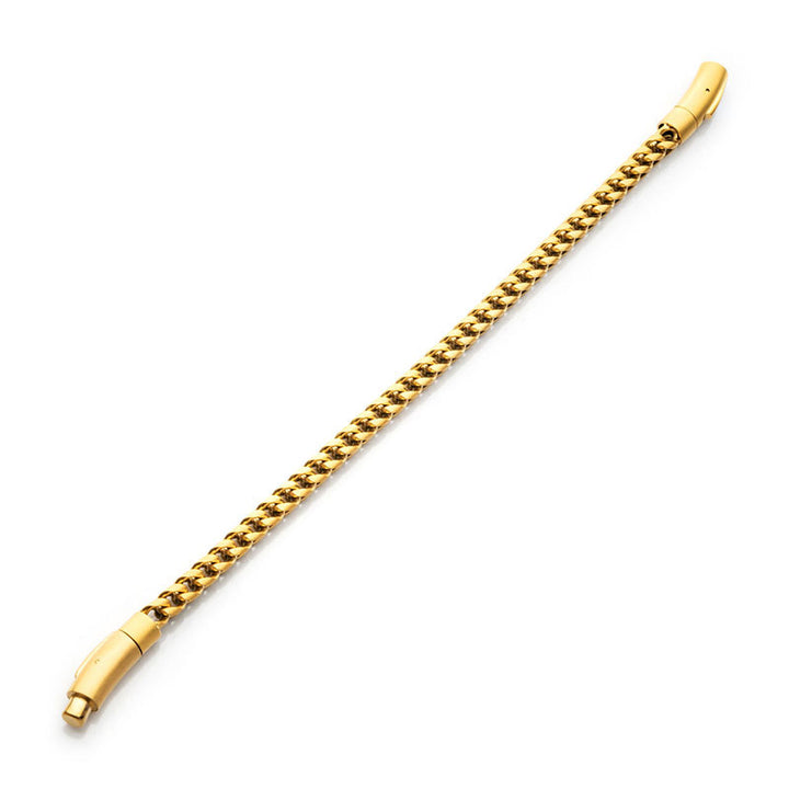 Matte Finish 18Kt Gold IP Stainless Steel Franco Chain Bracelet