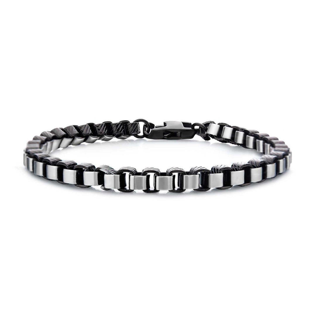 Stainless Steel Black IP 5.5mm Round Box Chain with Lobster Clasp