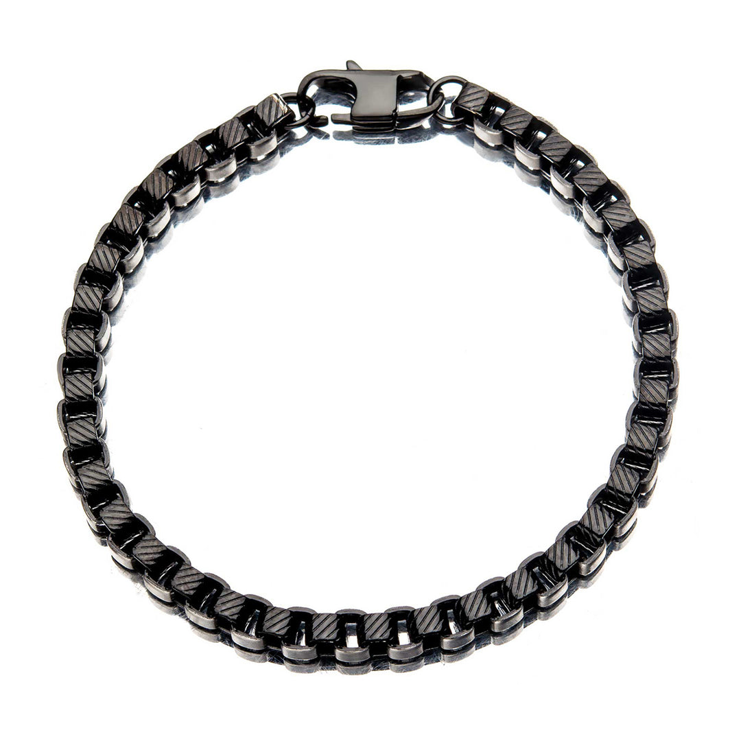 Stainless Steel Black IP 5.5mm Round Box Chain with Lobster Clasp