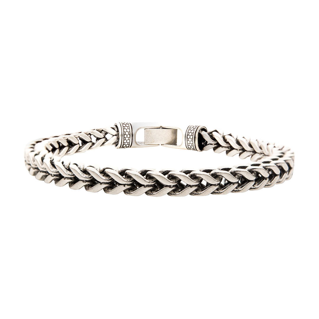 Stainless Steel Silver IP Franco Chain Bracelet