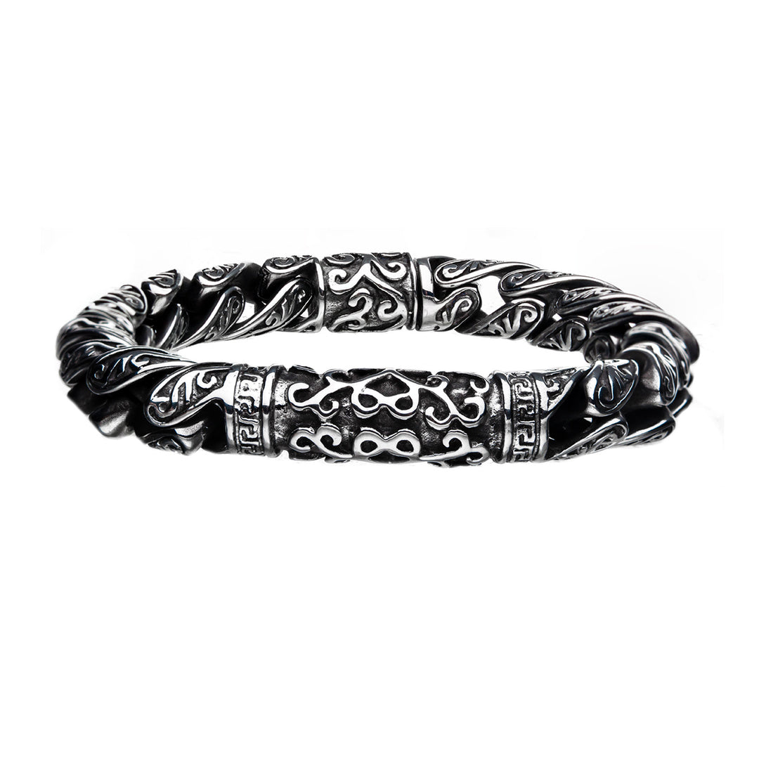 Antiqued Steel Oxidized Gothic Bracelet