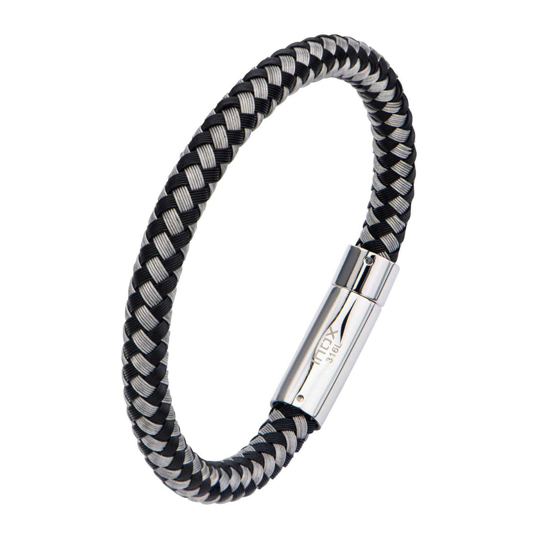 Black & White Thread Braided Woven Bracelet