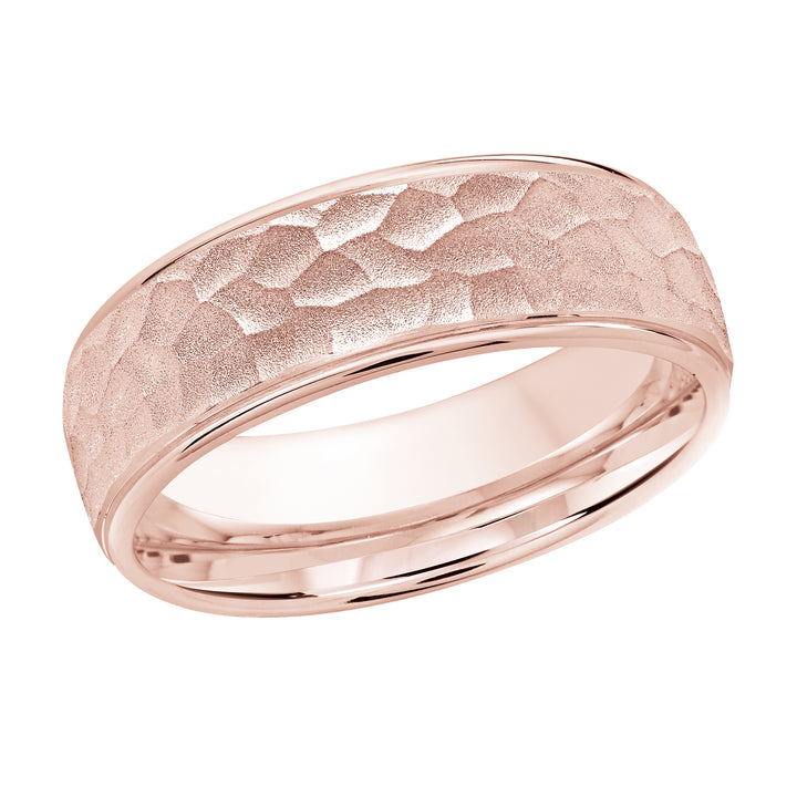 M3 1085 7P 02   A Pink Wedding Band available in 10K  14K and 18K Gold