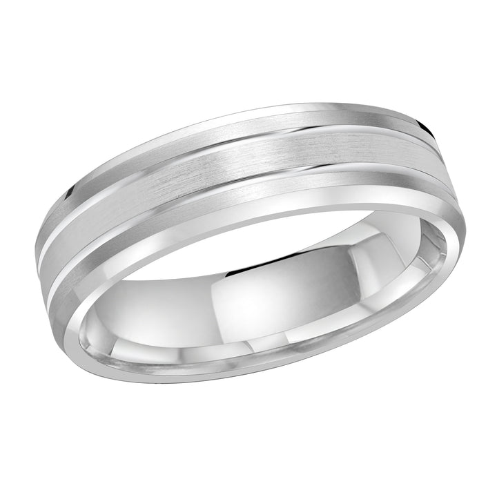 M3 1130 6W 01   A White Wedding Band available in 10K  14K  8K Gold and Platinum