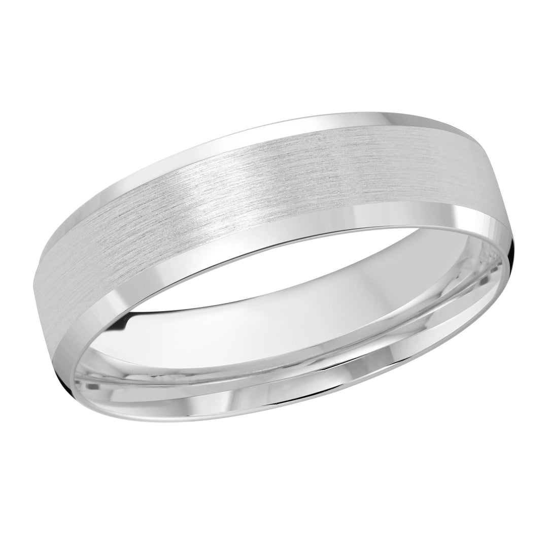 M3 1105 6W 01   A White Wedding Band available in 10K  14K  8K Gold and Platinum