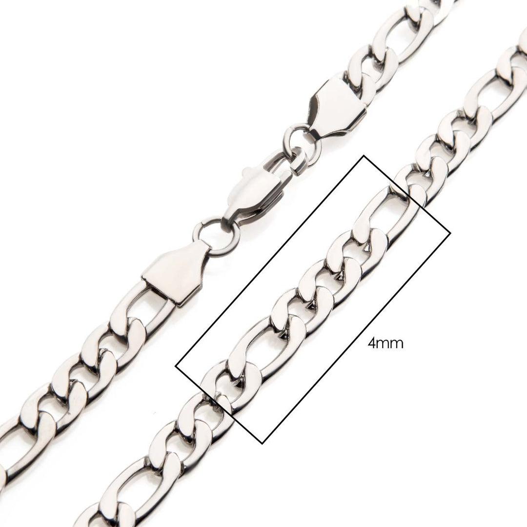 4mm Steel Figaro Chain Necklace