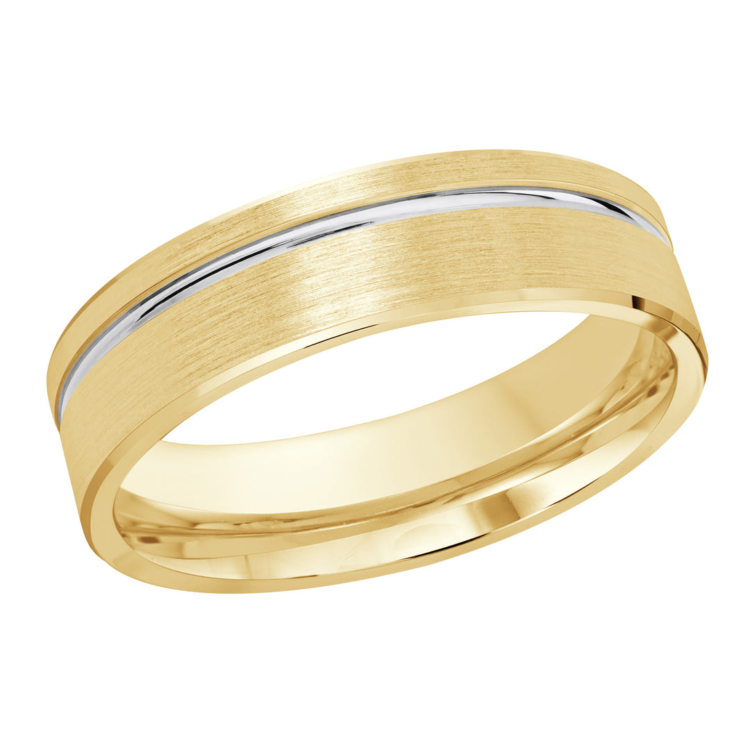 M3 281 6YW 01   A Yellow   White Wedding Band available in 10K  14K and 18K Gold