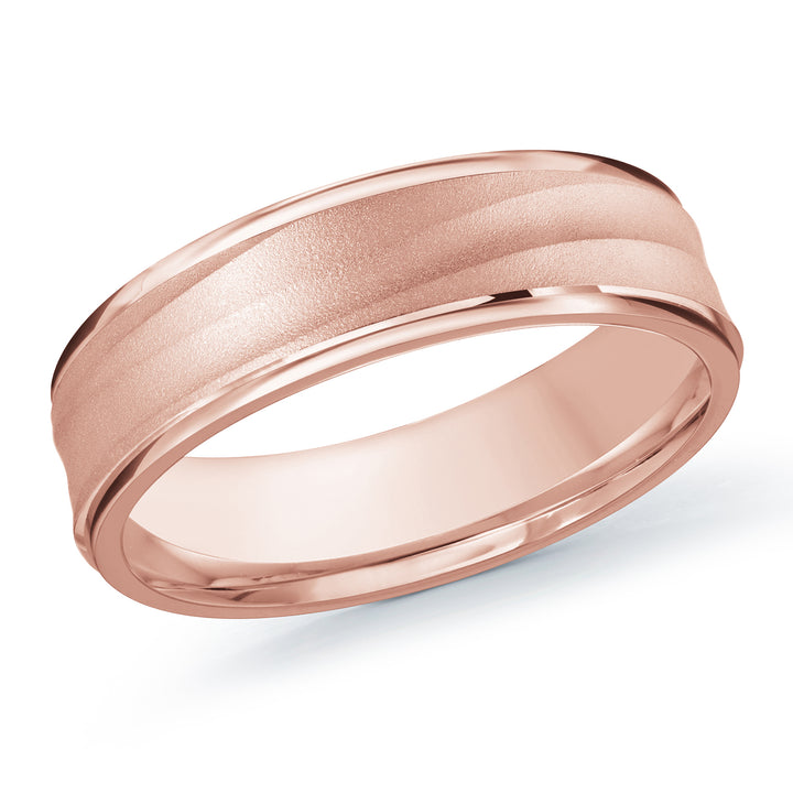 M3 914 6P 07   A Pink Wedding Band available in 10K  14K and 18K Gold