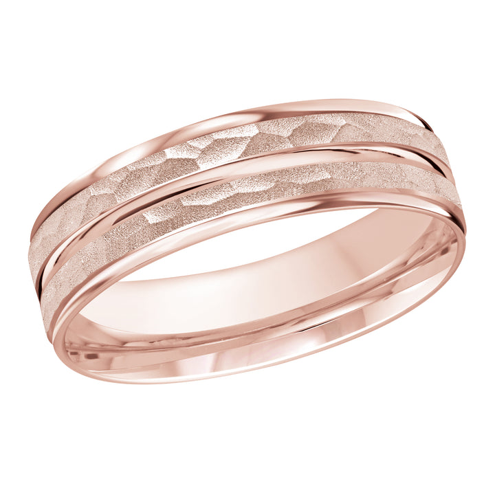 M3 815 7P 02   A Pink Wedding Band available in 10K  14K and 18K Gold