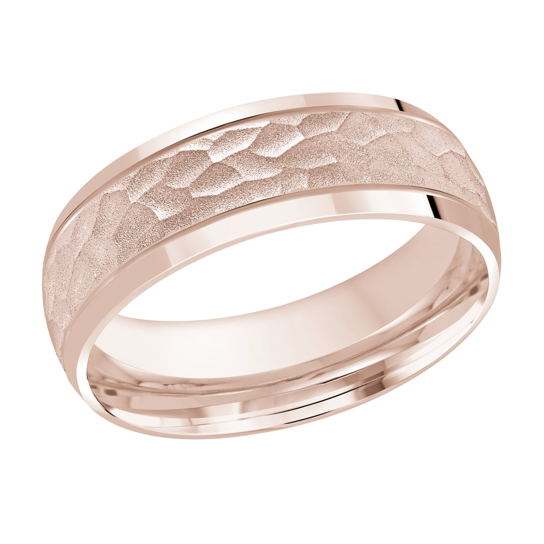 M3 896 7P 02   A Pink Wedding Band available in 10K  14K and 18K Gold