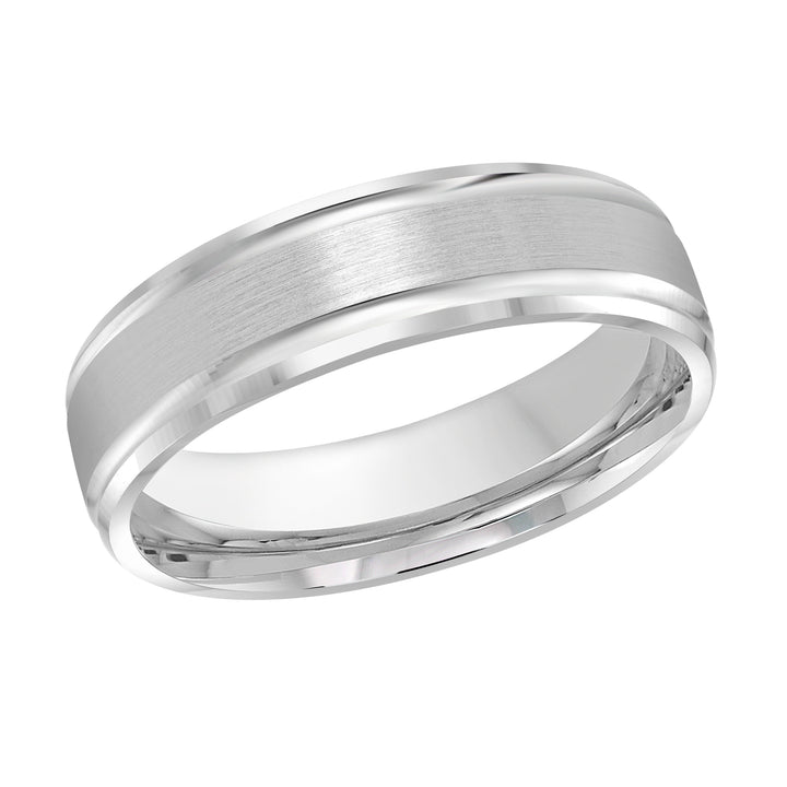 M3 411 6W 01   A White Wedding Band available in 10K  14K  8K Gold and Platinum