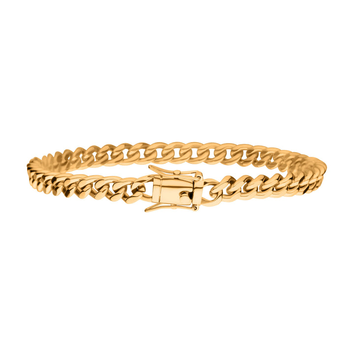 6mm 18Kt Gold IP Miami Cuban Chain Bracelet