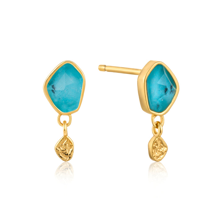 TURQUOISE DROP STUD EARRINGS