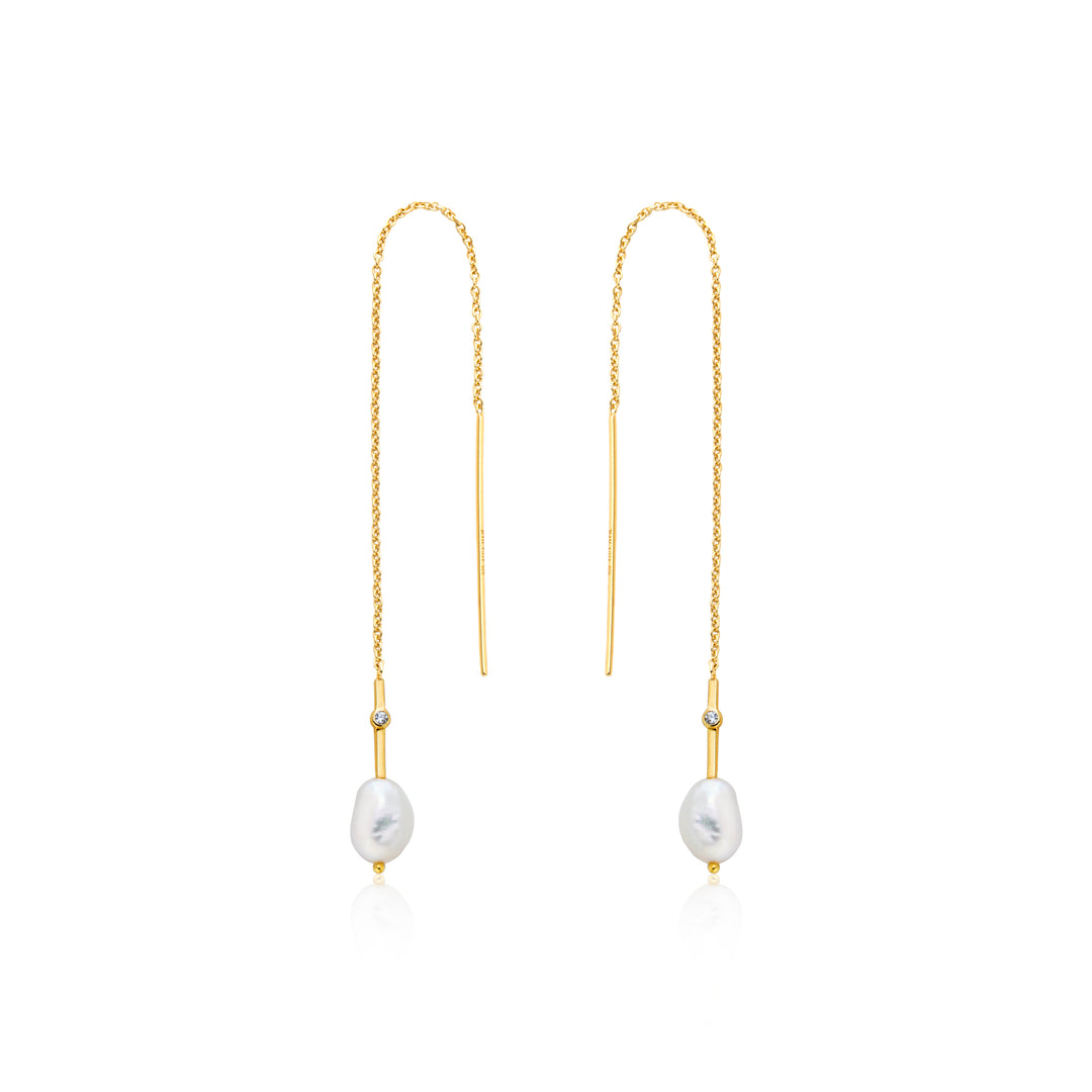 PEARL THREADER EARRINGS