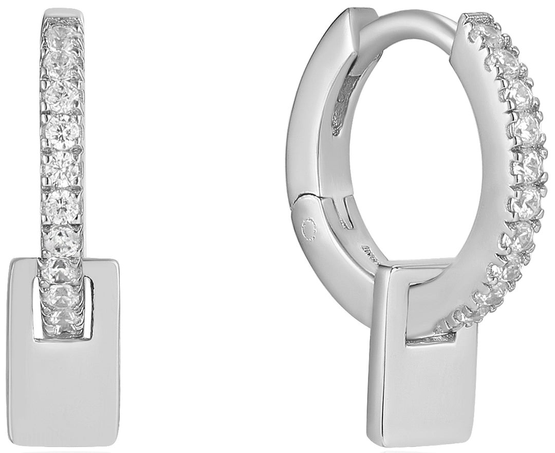 Glam Pendant Huggie Hoop Earrings