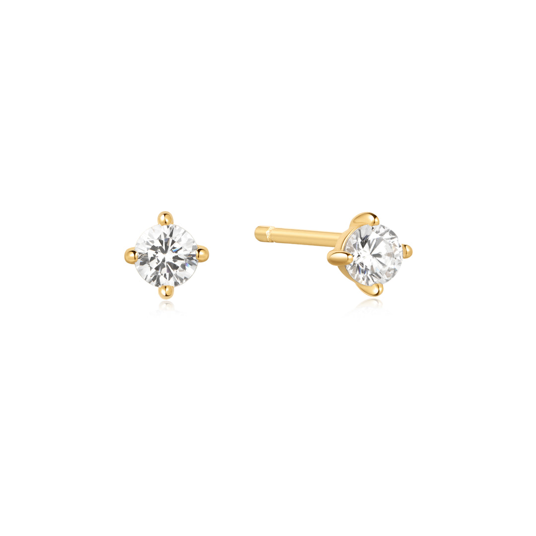 Gold Solitaire Studs