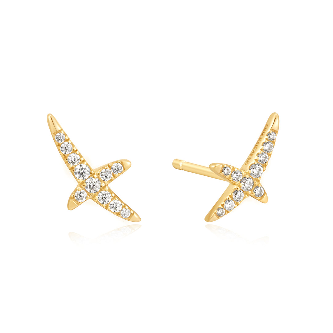 Gold Kiss Pavé Studs