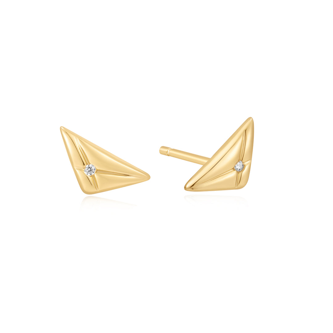 Gold Triangle Kiss Studs