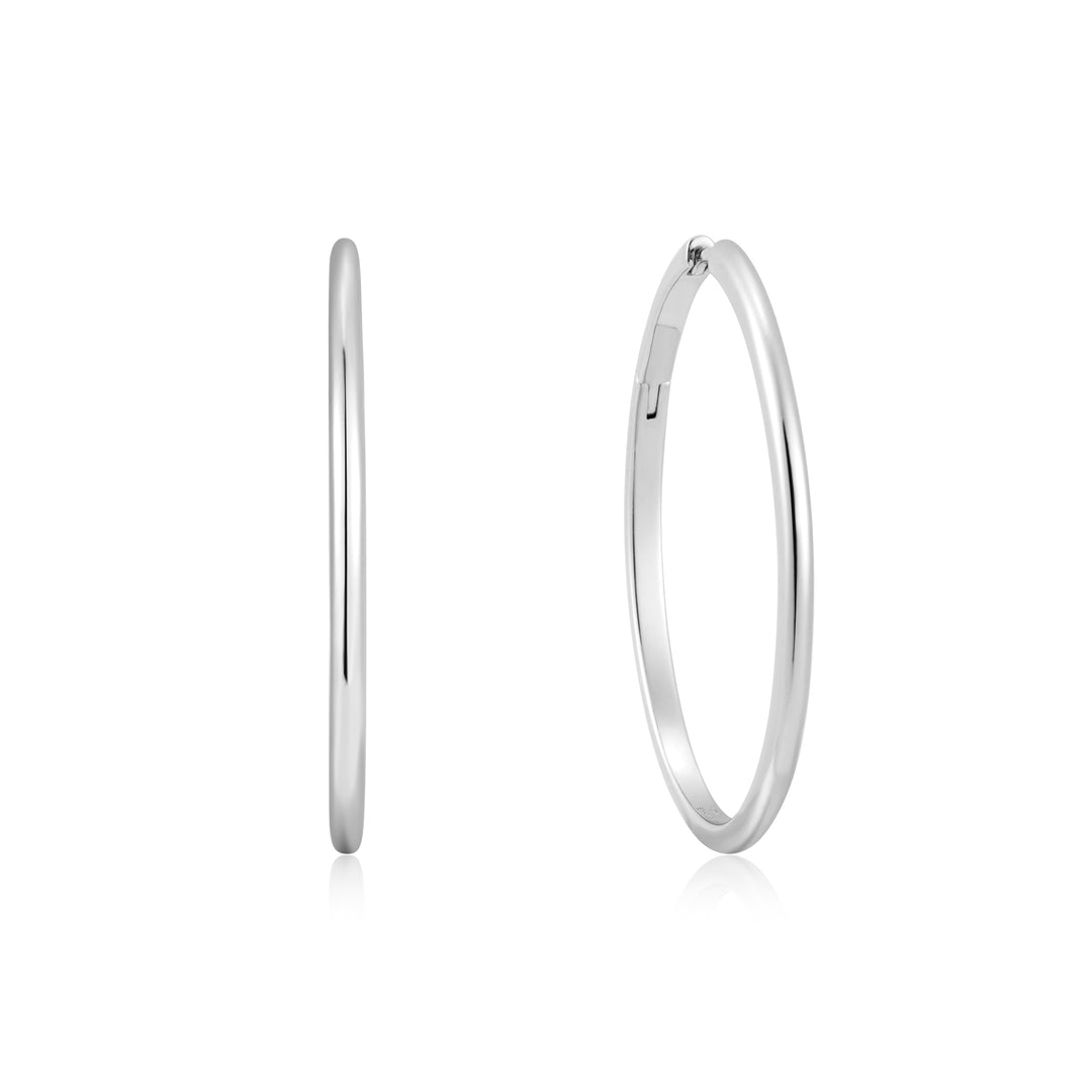 Silver Plain Oversized Hoops