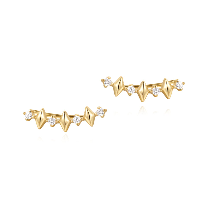 Gold Multi Sparkle Climber Studs