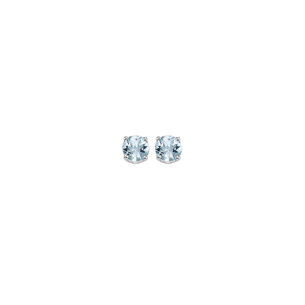 14Kt White Gold Aquamarine 1/5Ctw Earring