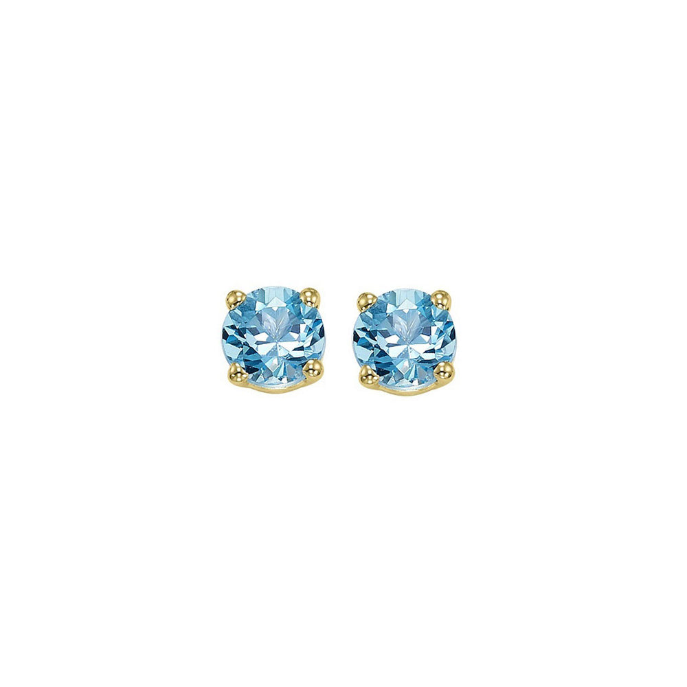 14Kt Yellow Gold Blue Topaz 1/2Ctw Earring