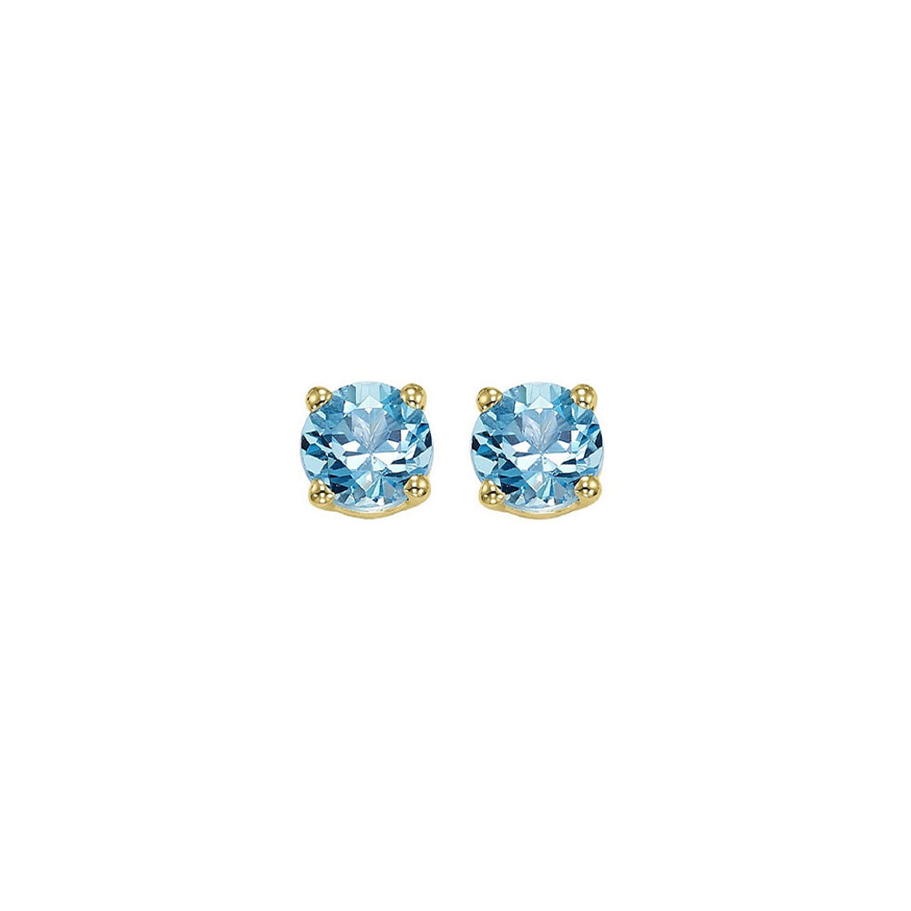 14Kt Yellow Gold Blue Topaz 3/4Ctw Earring