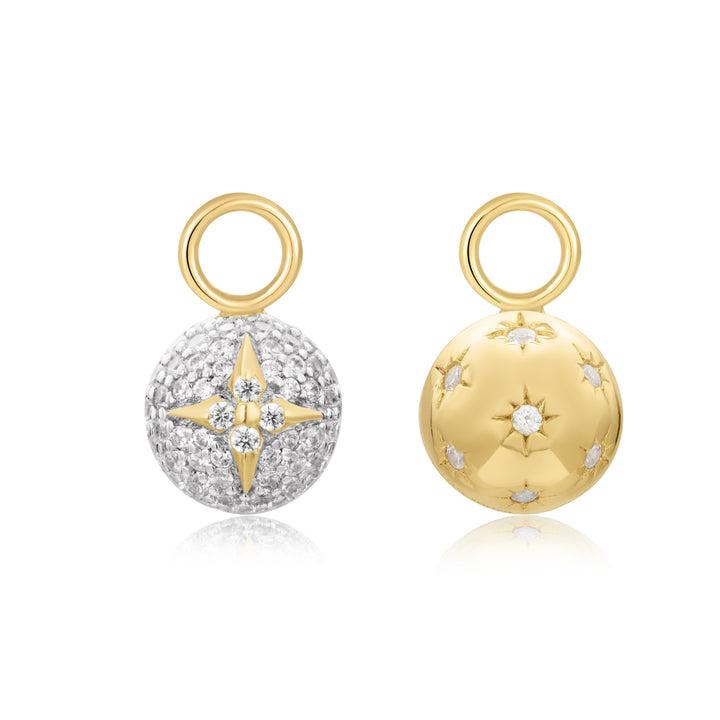 Gold Pavé Star Sphere Earring Charm