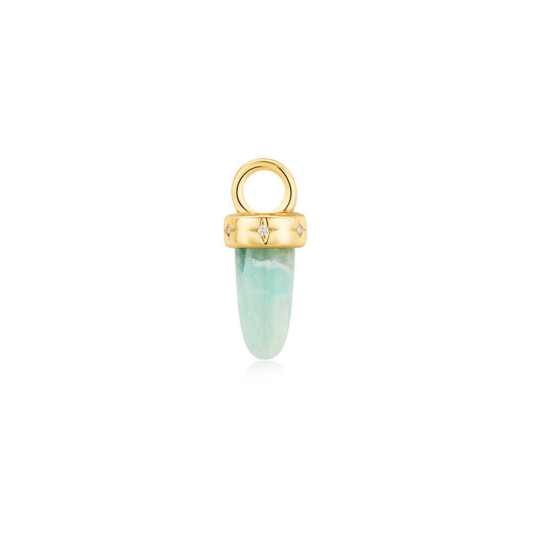 Gold Amazonite Drop Earring Charm