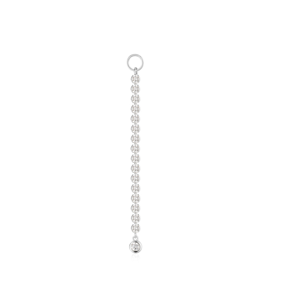 Silver Row Bezel Earring Charm