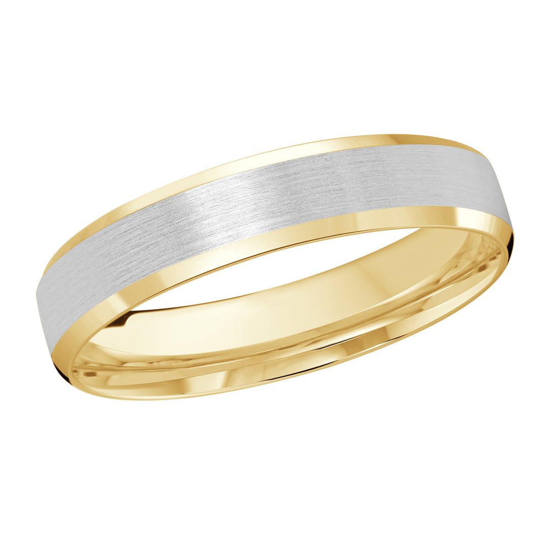 M3 1105 4YW 01   A Yellow   White Wedding Band available in 10K  14K and 18K Gold