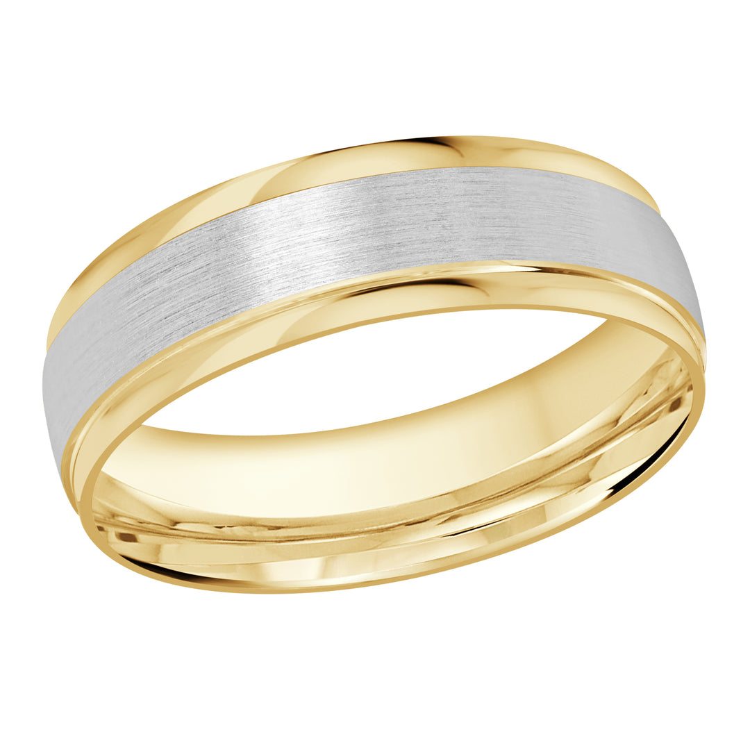 M3 1225 6YW 01   A Yellow   White Wedding Band available in 10K  14K and 18K Gold